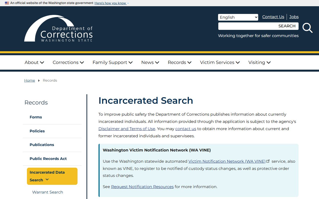 Washington DOC locator for Grant County inmate population searches after sentencing